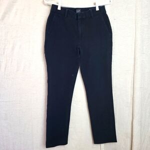 GAP Women's Black Cotton Slim Ankle High Rise Casual Stretchy Pants